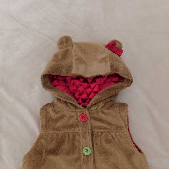 Gymboree Cozy 12-24M Plush Buttondown Teddy Bear Vest - Picture 2 of 4